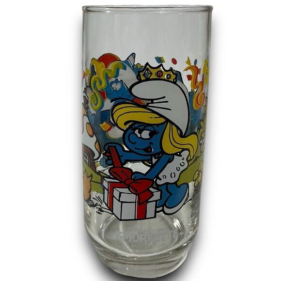 Hardees Smurfette Christmas Glass - Picture 1 of 9